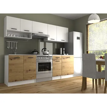 Kuchyňská linka Kuchaňská linka Luigi II 180/240 bílá/dub artisan