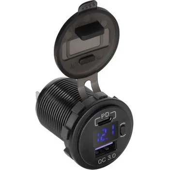 Nabíječka USB PEIYING PY-CHR0006 s QC a měřičem napětí