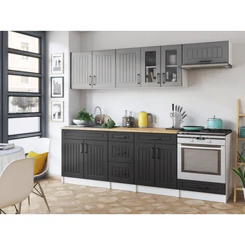 Kuchyňská linka Kuchyňská linka Běla 240/240 popel/grafit MAT