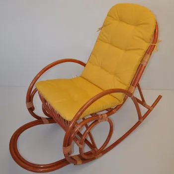 Polstr UNI na houpací křeslo látka žlutý melír