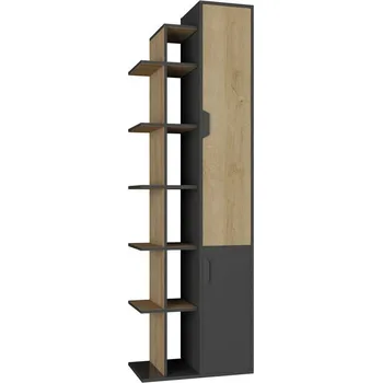 Knihovna Regál NANO - NA4, grafit+dub rivera