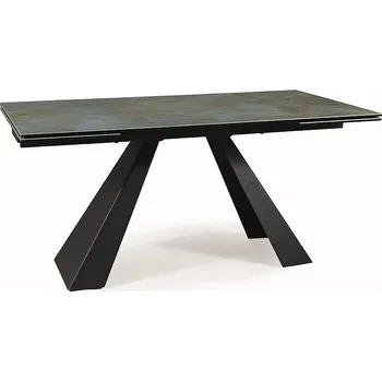 Jídelní stůl Jídelní stůl SALVADORE CERAMIC, Ossido Verde/Tyrkys/Černý mat