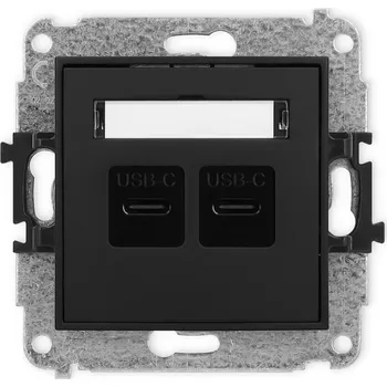 Elektrická zásuvka KARLIK Dvojitá USB nabíječka 2x USB C, MAX 20W Barva: Matná černá