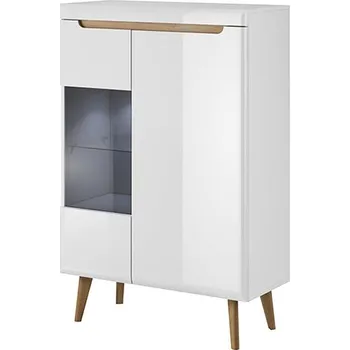 Obývací stěna Nordi b | vitrína NWT90 | bílá lesk