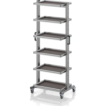 paleta Systémový přepravní vozík pro euro přepravku 60 x 40, výška 200 cm, bez výsuvu 83,4 x 55 x 201,1 cm - materiál: Aluminium / Stahl / Kunststoff / MPX - EG SW 200-1 64 U