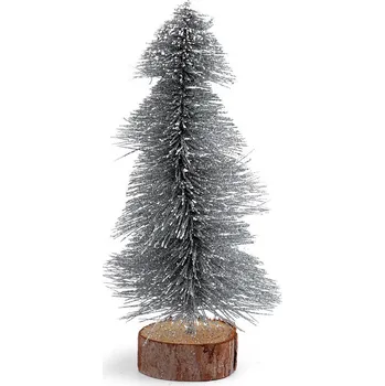 Vánoční dekorace Dekorace vánoční stromeček s glitry, barva 2 (20 cm) stříbrná