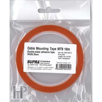 Lepicí páska SUPRA mounting tape MT9 10M (Vysokopevnostní oboustranná lepící páska - xtrémně pevné trvanlivé spoje - pro fixaci plochých reproduktorových kabelů.)