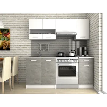 Kuchyňská linka Kuchyňská linka Luigi III 180/120 bílá/beton
