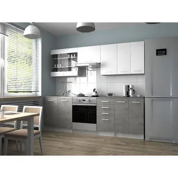 Kuchyňská linka Kuchyňská Linka Pamis 240/180 bílá/beton