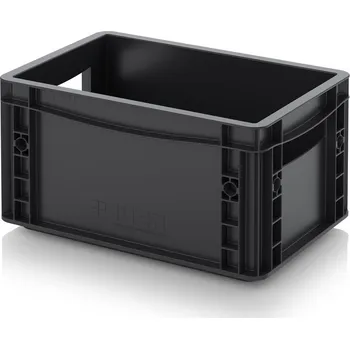 ESD euro přepravky 30 x 20 x 17 cm - Dopravní černá - materiál: ESD PP - ESD EG 32/17