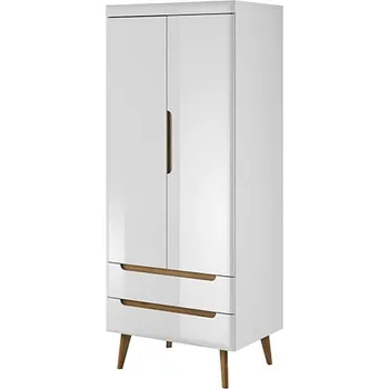 Šatní skříň Nordi b | šatní skříň NSZ80 | bílá lesk