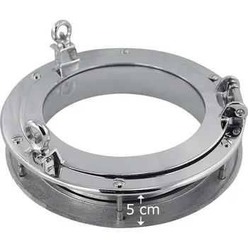 SEA Club Dveřní okno otevírací poniklovaná mosaz průměr 30/20 cm