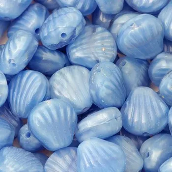 Materiál na výrobu šperku Korálek mačkaný MUŠLE 9mm modrá9277