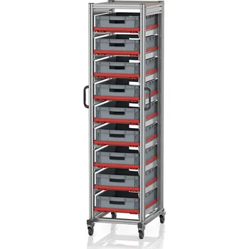 paleta Systémové přepravní podvozky pro euro přepravky 60 x 40 Výška 200 cm 71,8 x 50 x 201,1 cm - materiál: Aluminium / Stahl / Kunststoff / MPX - SE 200 6412.2