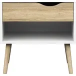 Noční stolek RETRO 394, Bílá/Dub