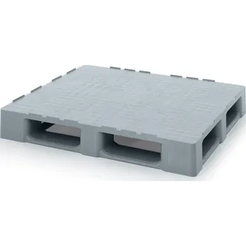 paleta Hygienické palety pro čisté prostory s bezpečnostním okrajem 120 x 100 x 16,3 cm - Stříbrošedá - materiál: HD-PE - H 12105