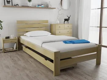 Postel Zvýšená postel Paris s laťkovým roštem 90 x 200 cm borovice