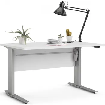 Psací stůl Psací stůl OFFICE 80400/382, Bílá/Silver grey