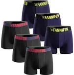 FANNIFEN Dárková sada 4: Pánské bavlněné boxerky FAN-55450 6ks v balení Barva: Modrá, Velikost: S