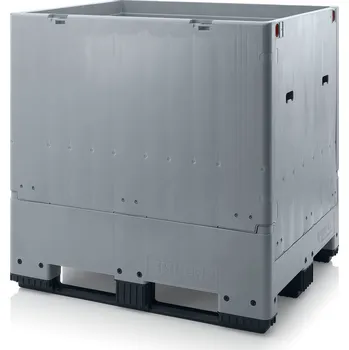 paleta Skládací velkoobjemové kontejnery 120 x 100 x 122 cm, 3 ližiny - Stříbrošedá - materiál: 1A-nový materiál - GLT 1210/125K+D