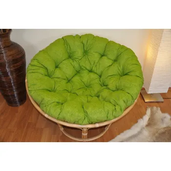 Polstr deluxe na křeslo papasan 110 cm - světle zelený melír