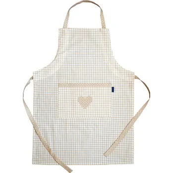 Kuchyňská zástěra SCANquilt zástěra DEKORO pepito+srdce béžovobílá 60 x 80 cm