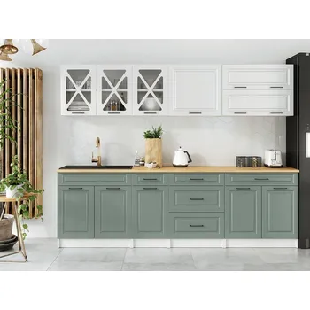 Kuchyňská linka Kuchyňská linka Tyra 260/260 bílá/sv.zelená MAT