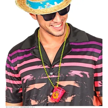 Karnevalový doplněk Neonový kalíšek na krk s ibiškem