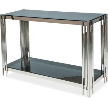 Ložnicová sestava Konsola FOSSIL C, kouřové sklo/stříbrná