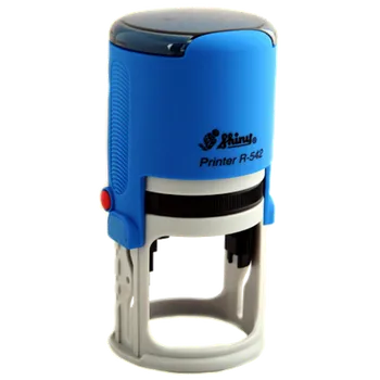 Razítko Shiny R-542, modrý strojek, Ø 42 mm barvy otisku hnědá