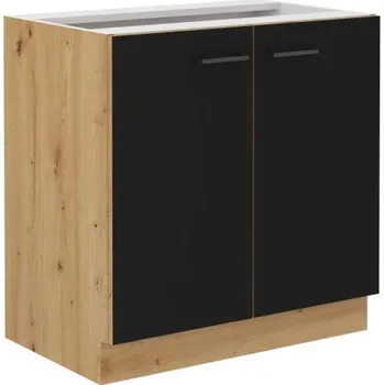 Kuchyňská skříňka Kuchyňská dolní skříňka MOLLY 80 D 2F BB, Černá/Dub artisan