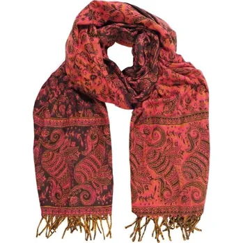 Šála Pléd akryl Floral 200 x 70 cm fialovo-červená