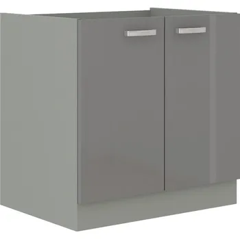 Kuchyňská skříňka Kuchyňská skříňka pod dřez GARID 80 ZL 2F BB, šedý lesk/šedá