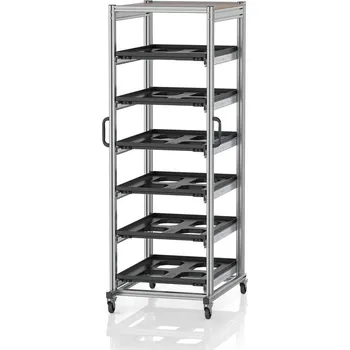 paleta ESD systémové přepravní podvozky pro euro přepravky 80 x 60 Výška 200 cm 70 x 93,5 x 200 cm - Dopravní černá - materiál: Aluminium / Stahl / Kunststoff / MPX - ESD SE 200 86 U