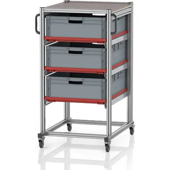 paleta Systémové přepravní podvozky pro euro přepravky 80 x 60 Výška 134 cm 70 x 93,5 x 134 cm - materiál: Aluminium / Stahl / Kunststoff / MPX - SE 134 8622