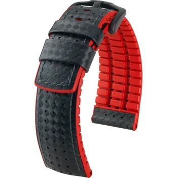 Módní doplněk Kožený řemínek Hirsch Ayrton L 0912092050-5, černý, teletina/přírodní kaučuk, délka L, Quick Release