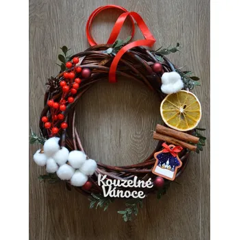 Věnec Proutěný vánoční a zimní věnec - Kouzelné Vánoce