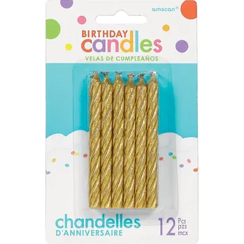 Dortová svíčka Zlaté narozeninové svíčky - spirály