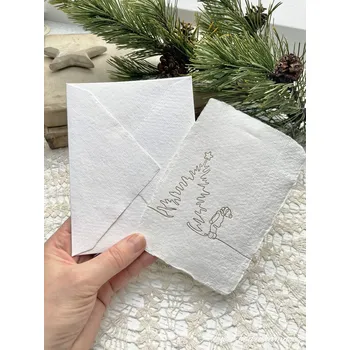 Pod Rukama Přání z bavlněného papíru - vánoční ražba