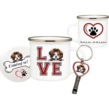 Coolkousky Set plecháček, podtácek, přívěšek Shih Tzu