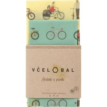 Sáček na potraviny Včelobal voskované bavlněné ubrousky DUO Cyklisté