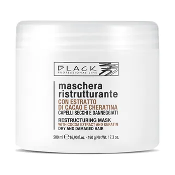 Vlasová regenerace Black Maschera Cioccolato E Cheratina 500ml - Maska s keratinem a čokoládovým extraktem