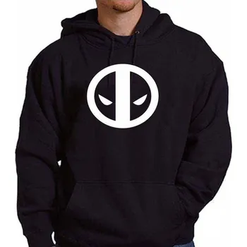 Pánská mikina mikina s kapucí DEADPOOL - Logo Černá L