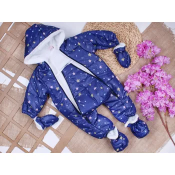 Kojenecký overall Zimní kombinéza Stars modrá 68