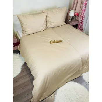 Povlečení Povlečení damaškové hnědé TiaHome 1x Polštář 90x70cm, 1x Přikrývka 140x200cm