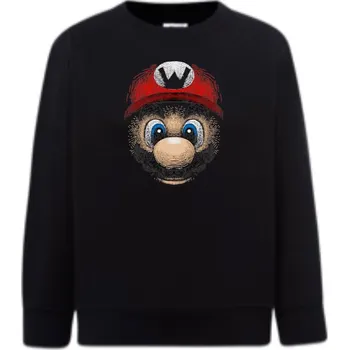 Chlapecká mikina detska_klasicka_levna_mikina_super_mario Barva: Black -černá, Dětská bavlněná trička JHK: S