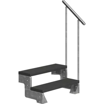 Zábradlí Venkovní schody DOLLE GARDENTOP - TRIMAX® (antracit) Zábradlí: Jednostranné zábradlí, Šířka nášlapů: 100 cm, Výška podlaha - podlaha: 36 - 44 | 2 nášlapy