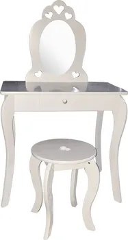 Toaletní stolek Elza dětský kosmetický stolek s taburetem 65 x 40 x 106,5 cm bílý