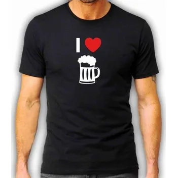 Pánské tričko pánské tričko I LOVE YOU BEER XXL Bílá