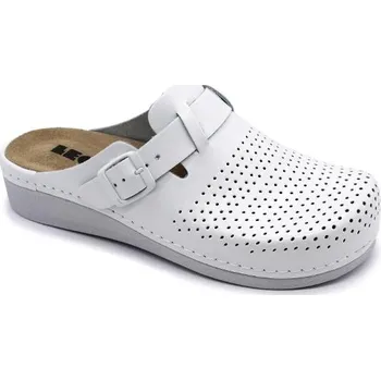 Dámská zdravotní obuv Leon 5001 Dámská kožená zdravotní obuv s přezkou - Bílá Velikost: 38